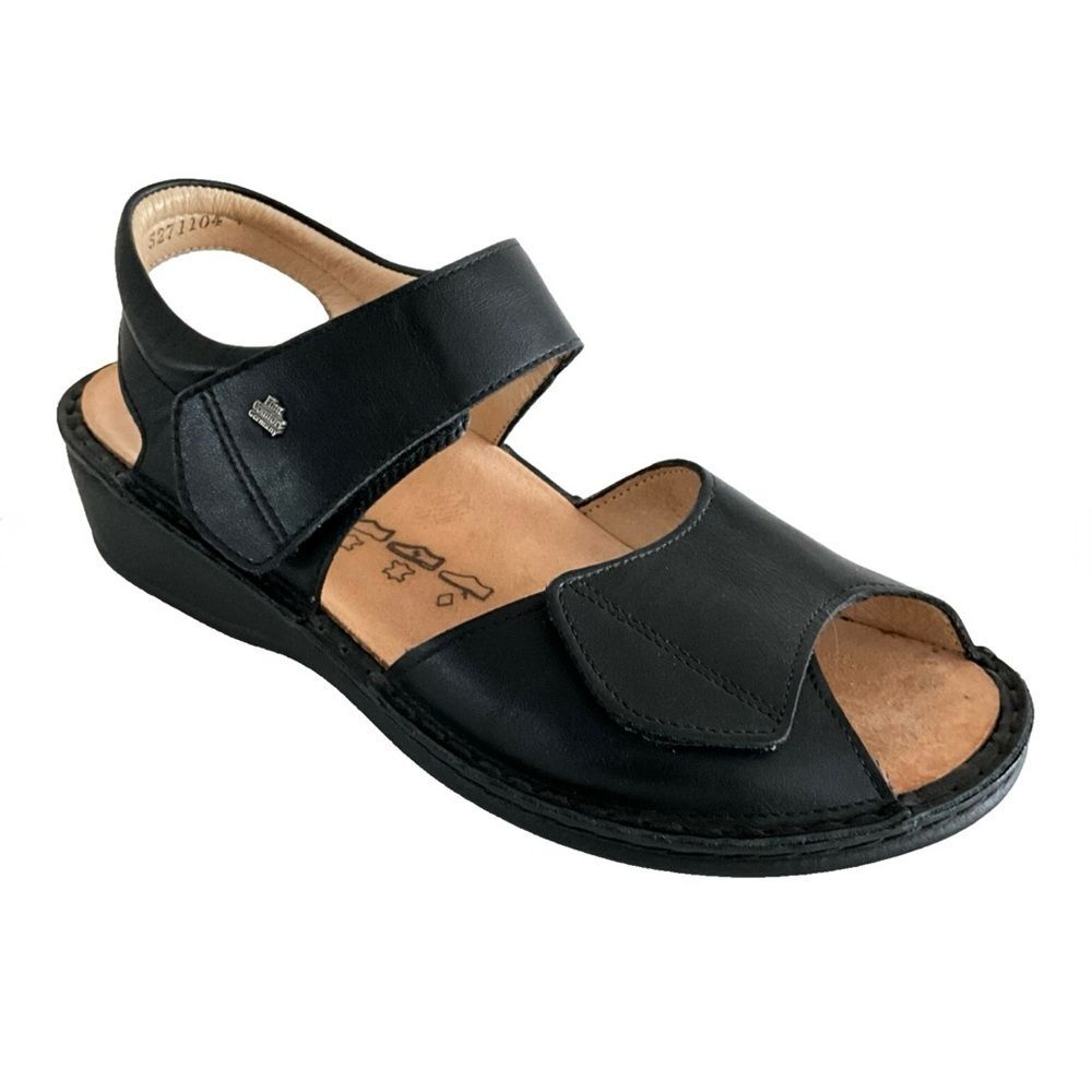 Finn Comfort Orthopedic Leather Comfort Cut-out Sandals Black 38